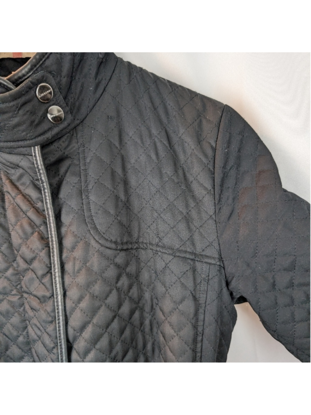 Burberry Quilted Black Belted Women's Coat size S in VGUC - Picture 11 of 16